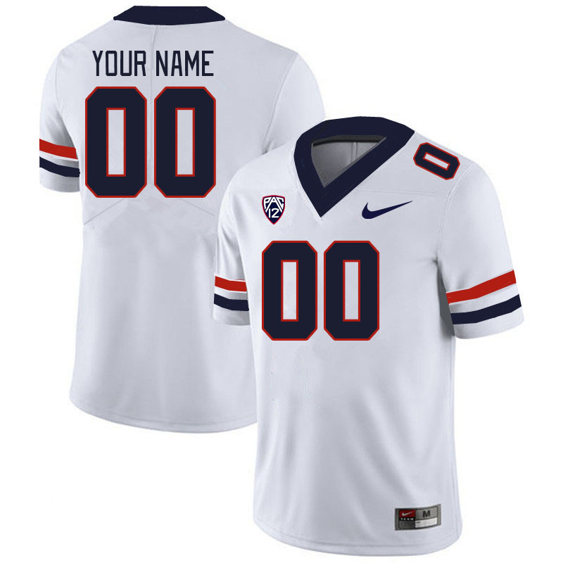 Custom Arizona Wildcats Name And Number College Football Jerseys Stitched-White - Click Image to Close